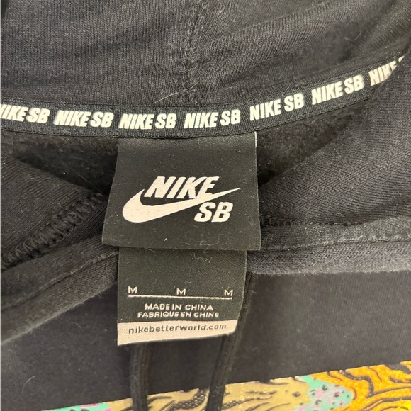 Nike Men's SB Animal Print Logo Skate Hoodie BLACK CK2502 010 Size Medium skate - Picture 3 of 5